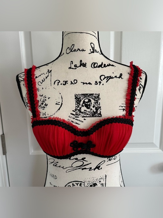 Chantal Thomass Other - Chantal Thomas for Victoria Secret Red and Black Bra Size 34C NWOT